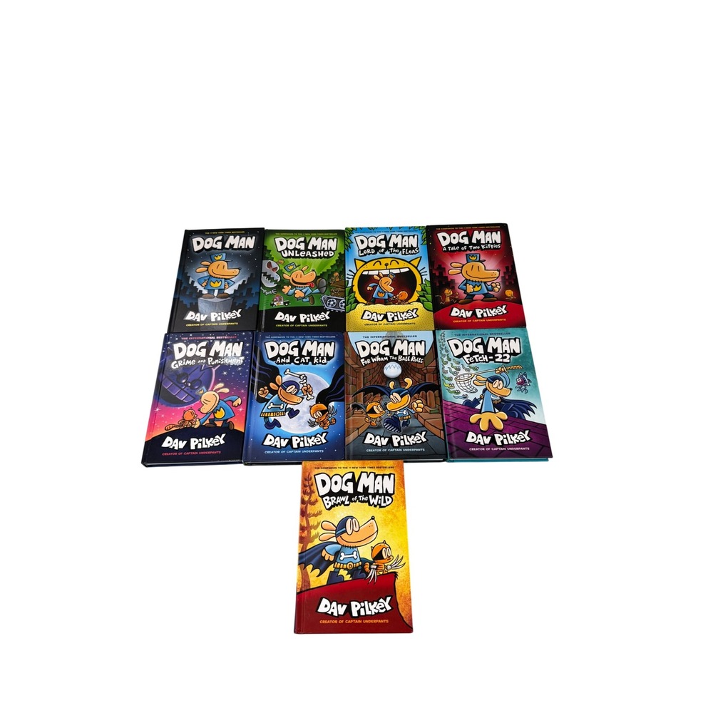 Dog Man Hardcover Book Lot of 9 Dav Pilkey Graphic Novels Kids Humor Series